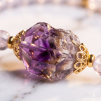 Raw Amethyst Double Layer Bracelet — Healing Crystal Jewelry for Calm & Clarity
