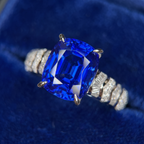 GRC Certified Kashmir Sapphire Ring - 5.68 Carat Engagement & Birthstone Jewelry for Anniversaries