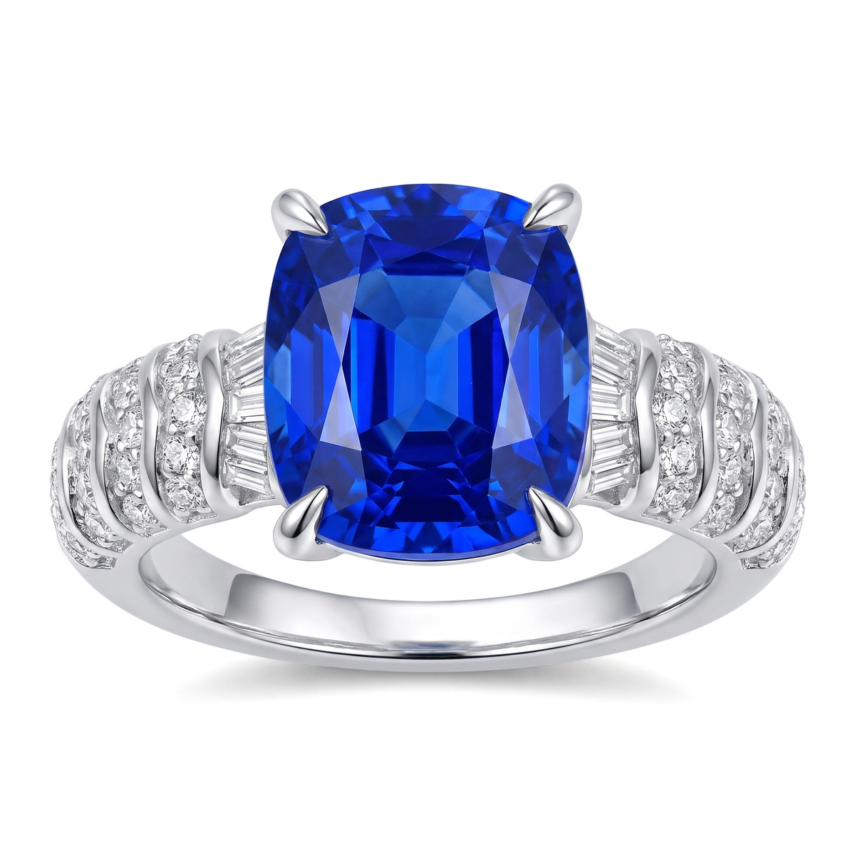GRC Certified Kashmir Sapphire Ring - 5.68 Carat Engagement & Birthstone Jewelry for Anniversaries