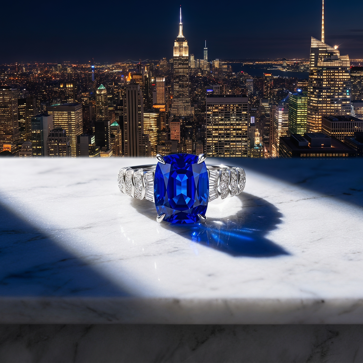GRC Certified Kashmir Sapphire Ring - 5.68 Carat Engagement & Birthstone Jewelry for Anniversaries