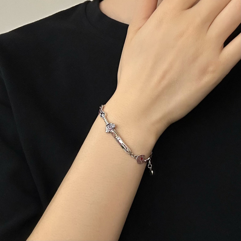Taoist-style Accessories Master Seven-Star Sword Bracelet Vintage Cinnabar Safety