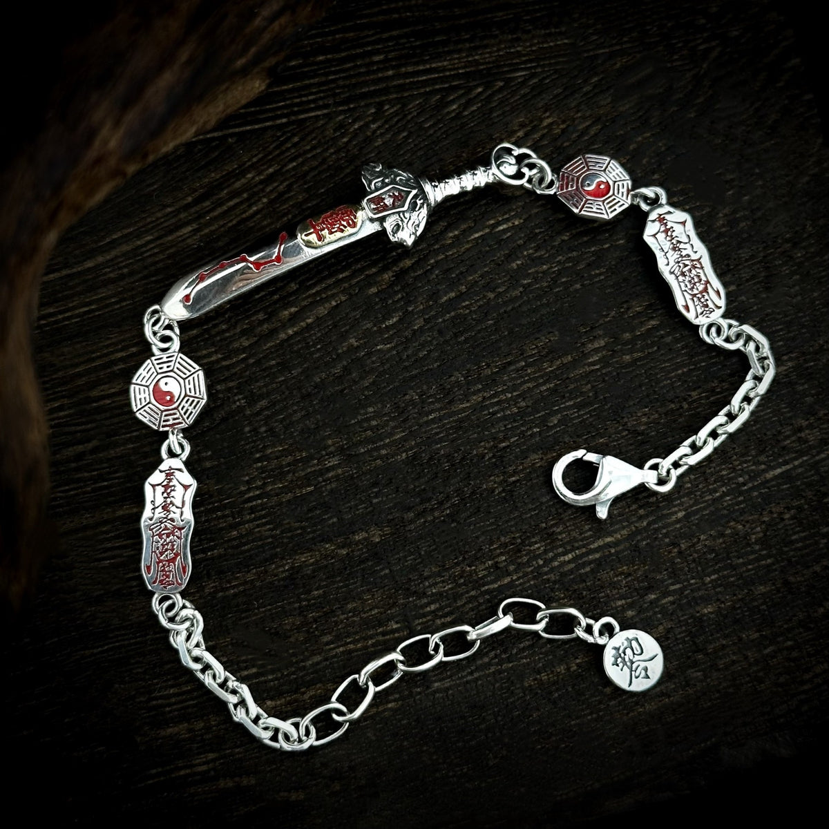Taoist-style Accessories Master Seven-Star Sword Bracelet Vintage Cinnabar Safety