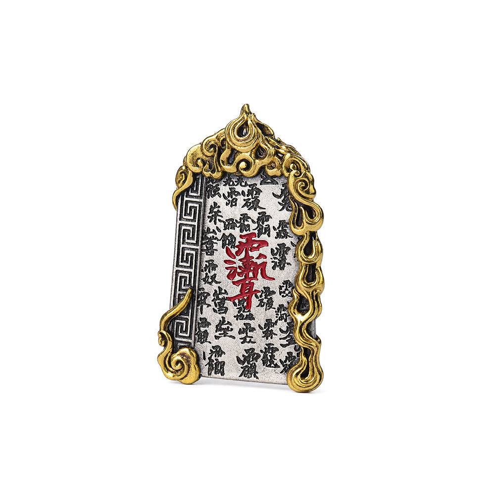 Orientalischer Schutzanhänger mit Glückswolkenmuster, zweifarbiges Vintage-Silber-Gold-Schmuck