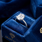 High-End S925 Silver 3 Carat Moissanite Oval Pigeon Egg Ring - Luxury Wedding Ring for Women