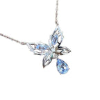 Elegant Aquamarine Butterfly Necklace - A Touch of Serenity and Grace