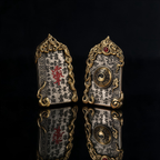 Orientalischer Schutzanhänger mit Glückswolkenmuster, zweifarbiges Vintage-Silber-Gold-Schmuck