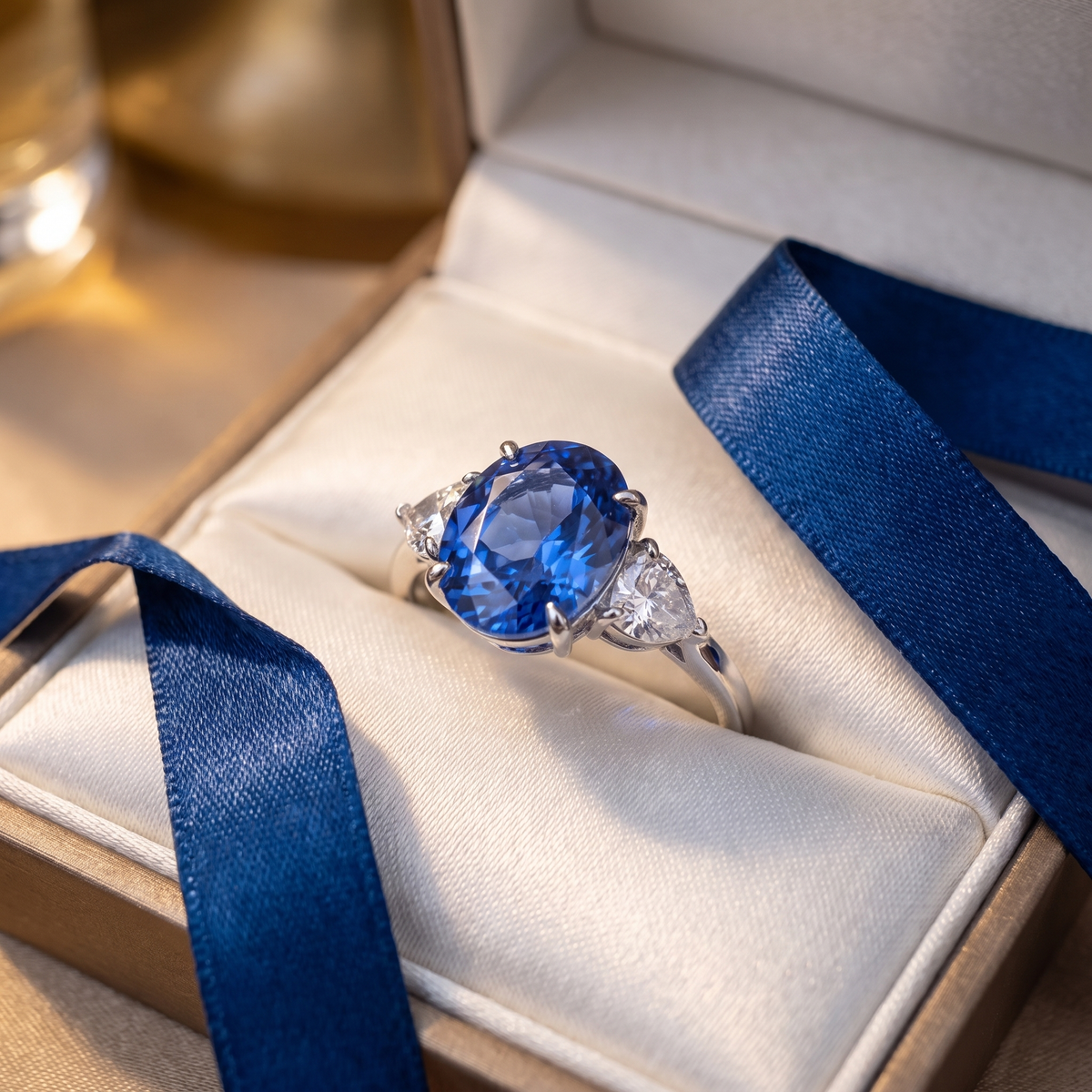 925 Silver Cultured Cornflower Spinel Ring | Perfect Gift for Weddings & Engagements