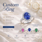 Personalized Custom Ring, Lab Diamond or Gemstone Ring, Engraved Promise Ring, Custom Engagement Ring Gift