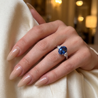 925 Silver Cultured Cornflower Spinel Ring | Perfect Gift for Weddings & Engagements