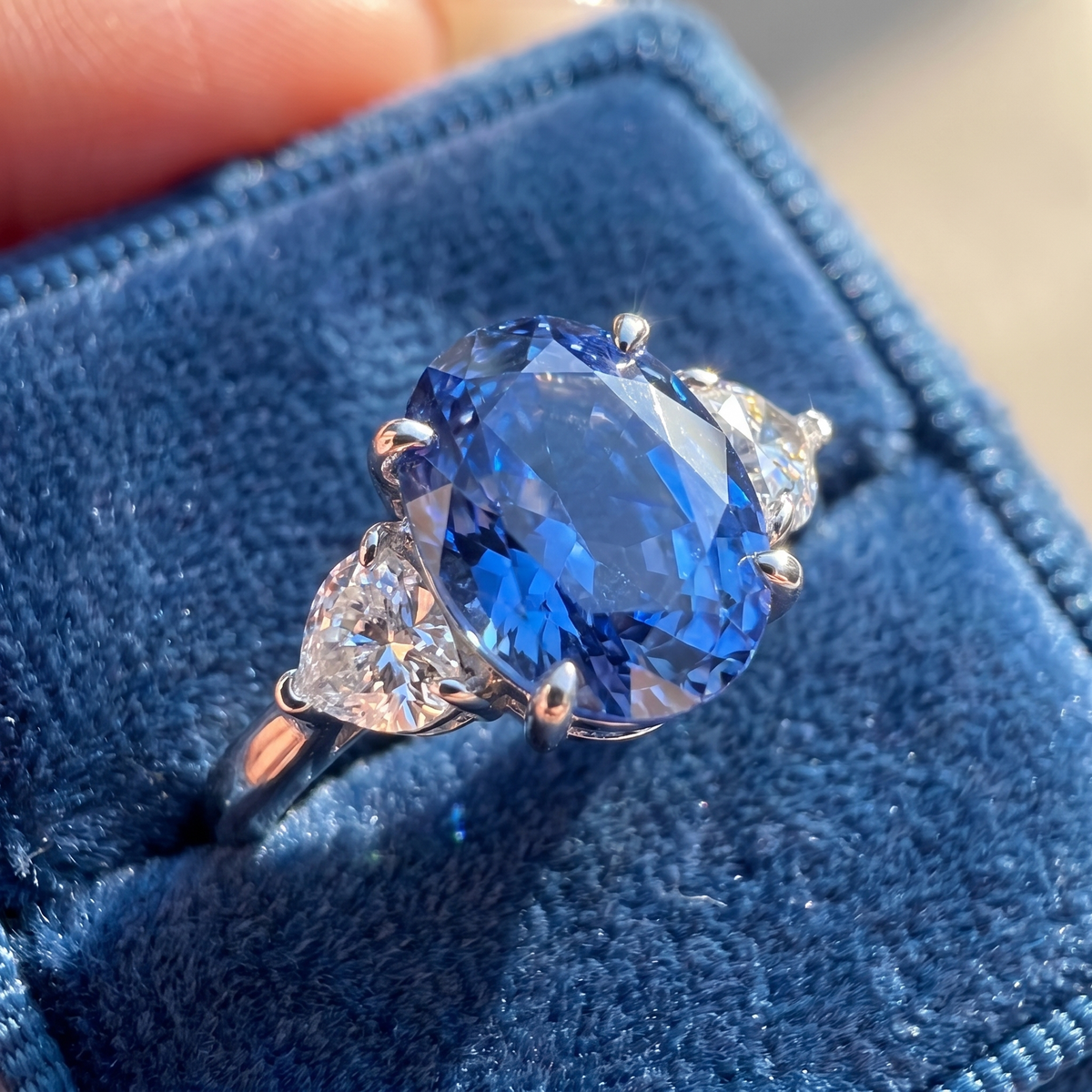 925 Silver Cultured Cornflower Spinel Ring | Perfect Gift for Weddings & Engagements