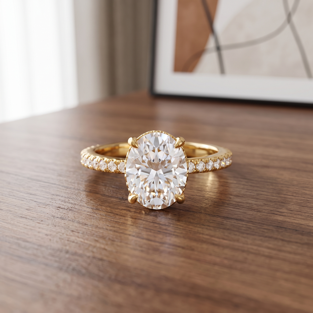High-End S925 Silver 3 Carat Moissanite Oval Pigeon Egg Ring - Luxury Wedding Ring for Women