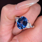 925 Silver Cultured Cornflower Spinel Ring | Perfect Gift for Weddings & Engagements