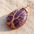 Tree of Life Crystal Necklace — Natural Healing Stone Pendant, Spiritual Gift for Her