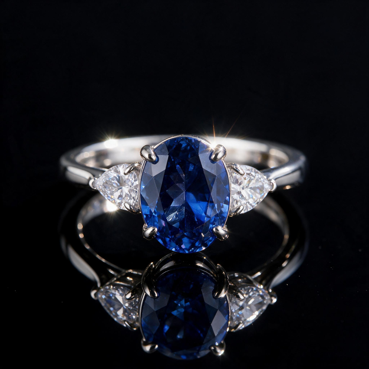 925 Silver Cultured Cornflower Spinel Ring | Perfect Gift for Weddings & Engagements