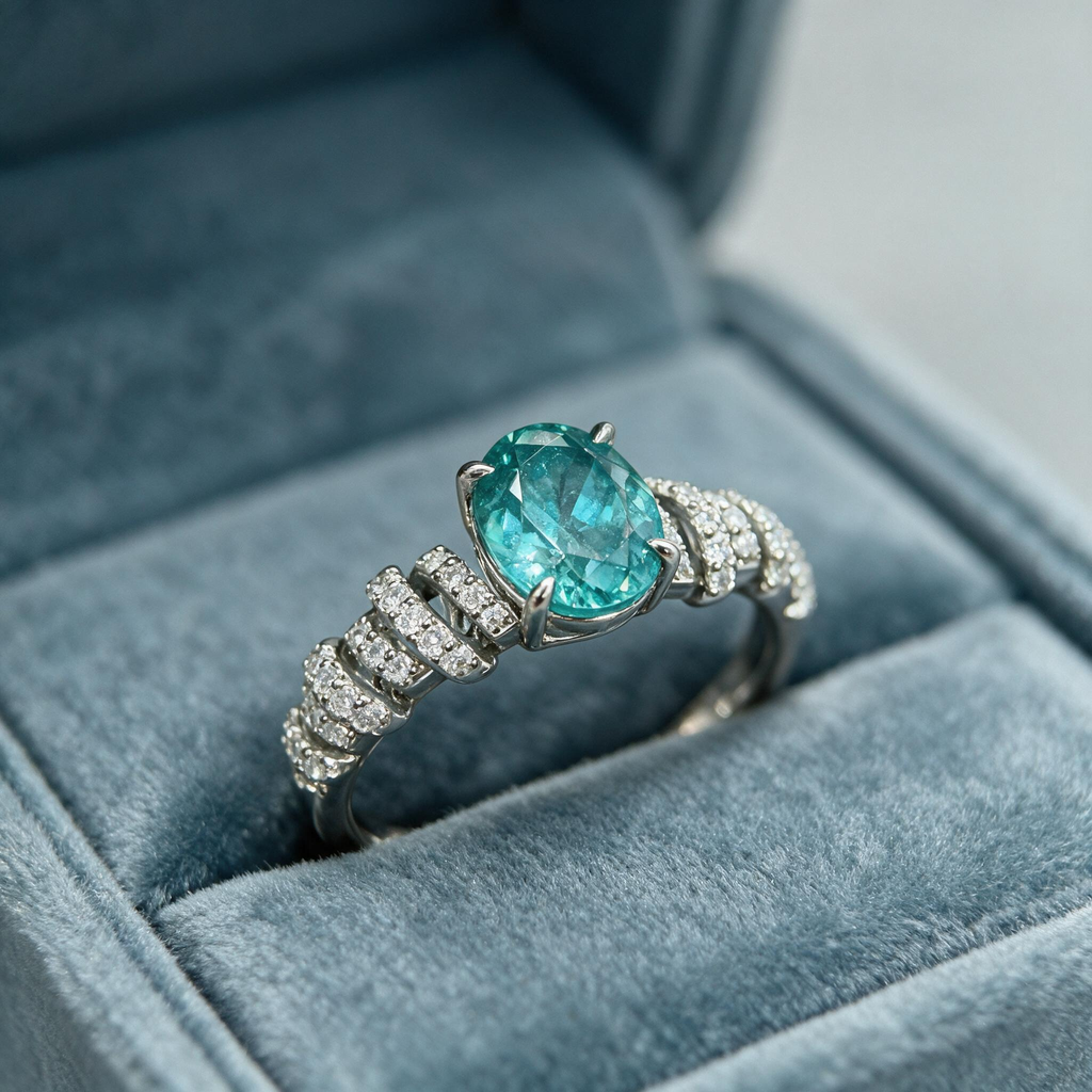 2ct Cultured Paraíba Ring - Ideal for Weddings, Engagements & Everyday Wear