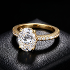 High-End S925 Silver 3 Carat Moissanite Oval Pigeon Egg Ring - Luxury Wedding Ring for Women