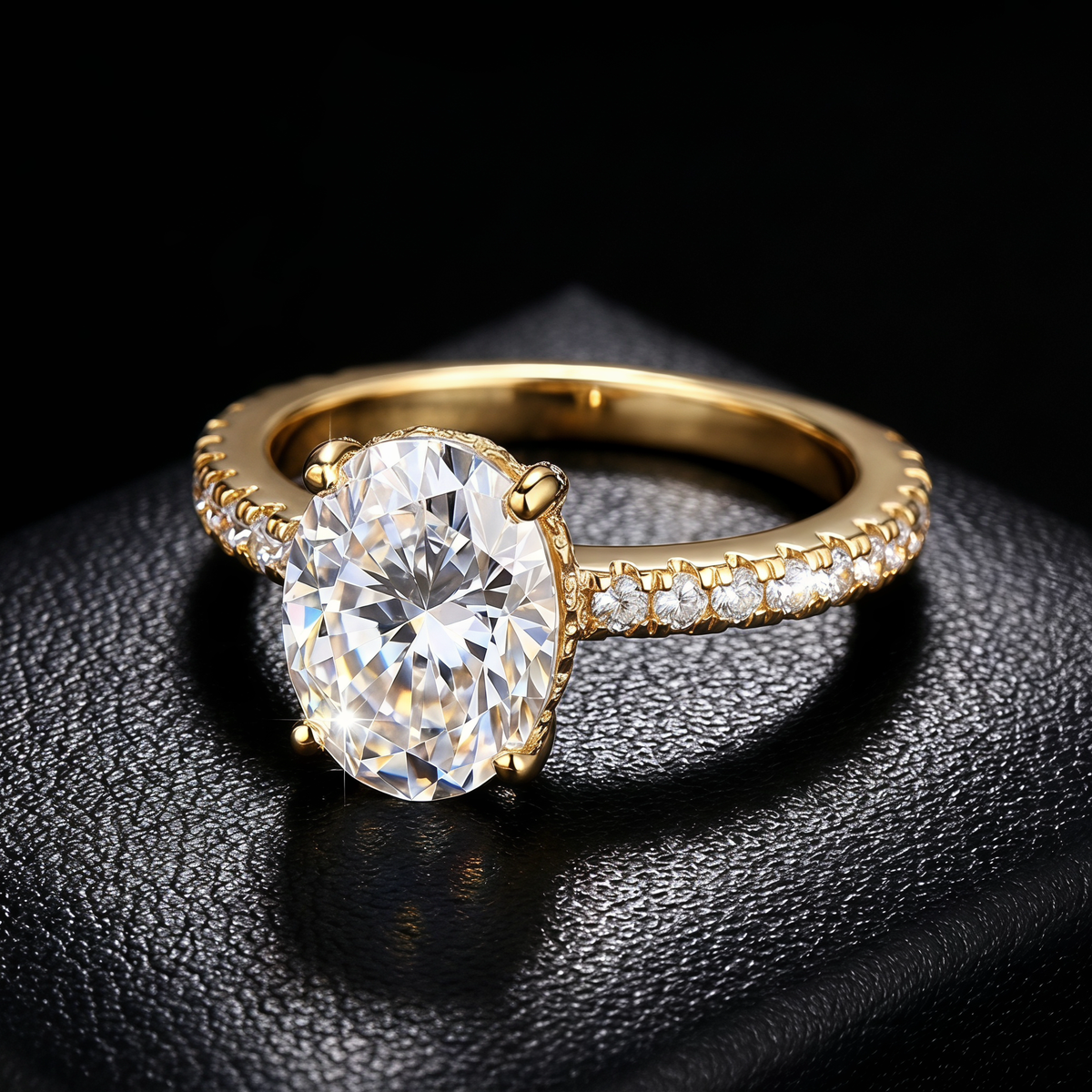 High-End S925 Silver 3 Carat Moissanite Oval Pigeon Egg Ring - Luxury Wedding Ring for Women