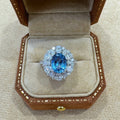 2-Carat Cultivated Blue Spinel Egg-Shaped Ring | High-End Women's Jewelry