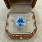 2-Carat Cultivated Blue Spinel Egg-Shaped Ring | High-End Women's Jewelry
