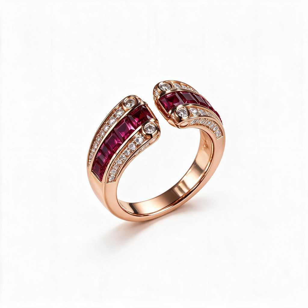 Light Luxury Ruby Princess Ring - Silver Gold-Plated Vintage Jewelry for Women
