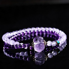 Raw Amethyst Double Layer Bracelet — Healing Crystal Jewelry for Calm & Clarity