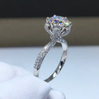 GRA Certified Moissanite Promise Ring | 925 Silver, Six-Prong Setting, Customizable Size