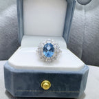 2-Carat Cultivated Blue Spinel Egg-Shaped Ring | High-End Women's Jewelry