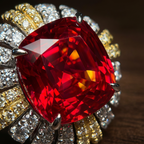 Vintage Art Deco Ruby Ring | Two-Tone Gold & Silver | 10-Carat Cushion Cut Gemstone