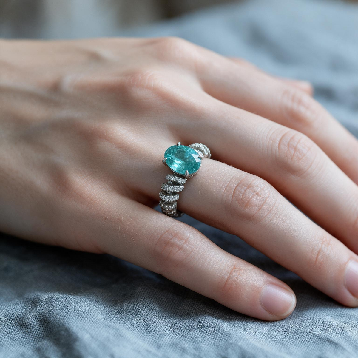 2ct Cultured Paraíba Ring - Ideal for Weddings, Engagements & Everyday Wear