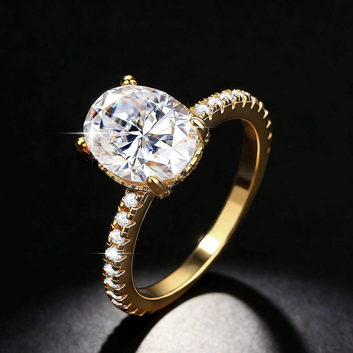 High-End S925 Silver 3 Carat Moissanite Oval Pigeon Egg Ring - Luxury Wedding Ring for Women