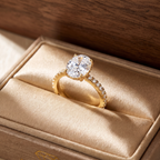 High-End S925 Silver 3 Carat Moissanite Oval Pigeon Egg Ring - Luxury Wedding Ring for Women