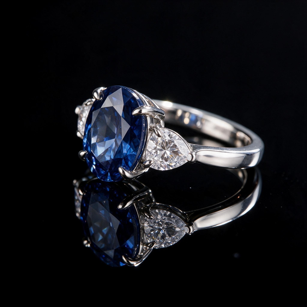 925 Silver Cultured Cornflower Spinel Ring | Perfect Gift for Weddings & Engagements