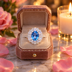 2-Carat Cultivated Blue Spinel Egg-Shaped Ring | High-End Women's Jewelry