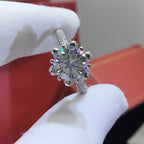 GRA Certified Moissanite Promise Ring | 925 Silver, Six-Prong Setting, Customizable Size