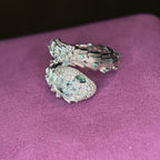 Vintage serpentine sterling silver ring, Art Deco animal-style jewelry, a gift for her