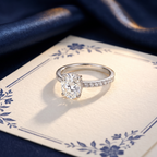 High-End S925 Silver 3 Carat Moissanite Oval Pigeon Egg Ring - Luxury Wedding Ring for Women