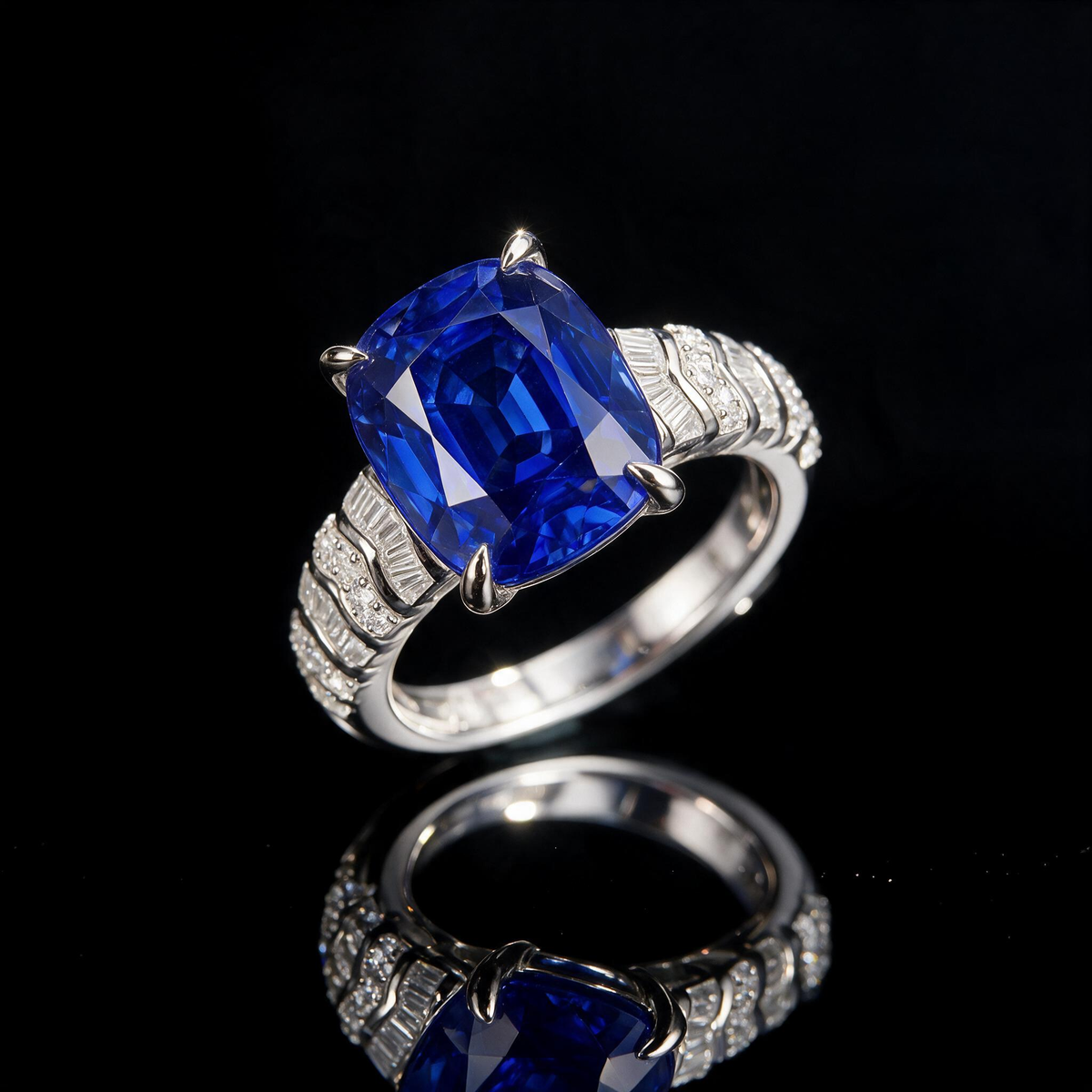 GRC Certified Kashmir Sapphire Ring - 5.68 Carat Engagement & Birthstone Jewelry for Anniversaries