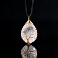 Tree of Life Crystal Necklace — Natural Healing Stone Pendant, Spiritual Gift for Her