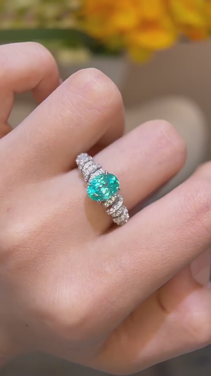 2ct Cultured Paraíba Ring - Ideal for Weddings, Engagements & Everyday Wear